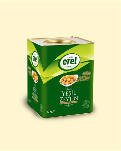 10 Kg Teneke Çizik Yeşil Zeytin 