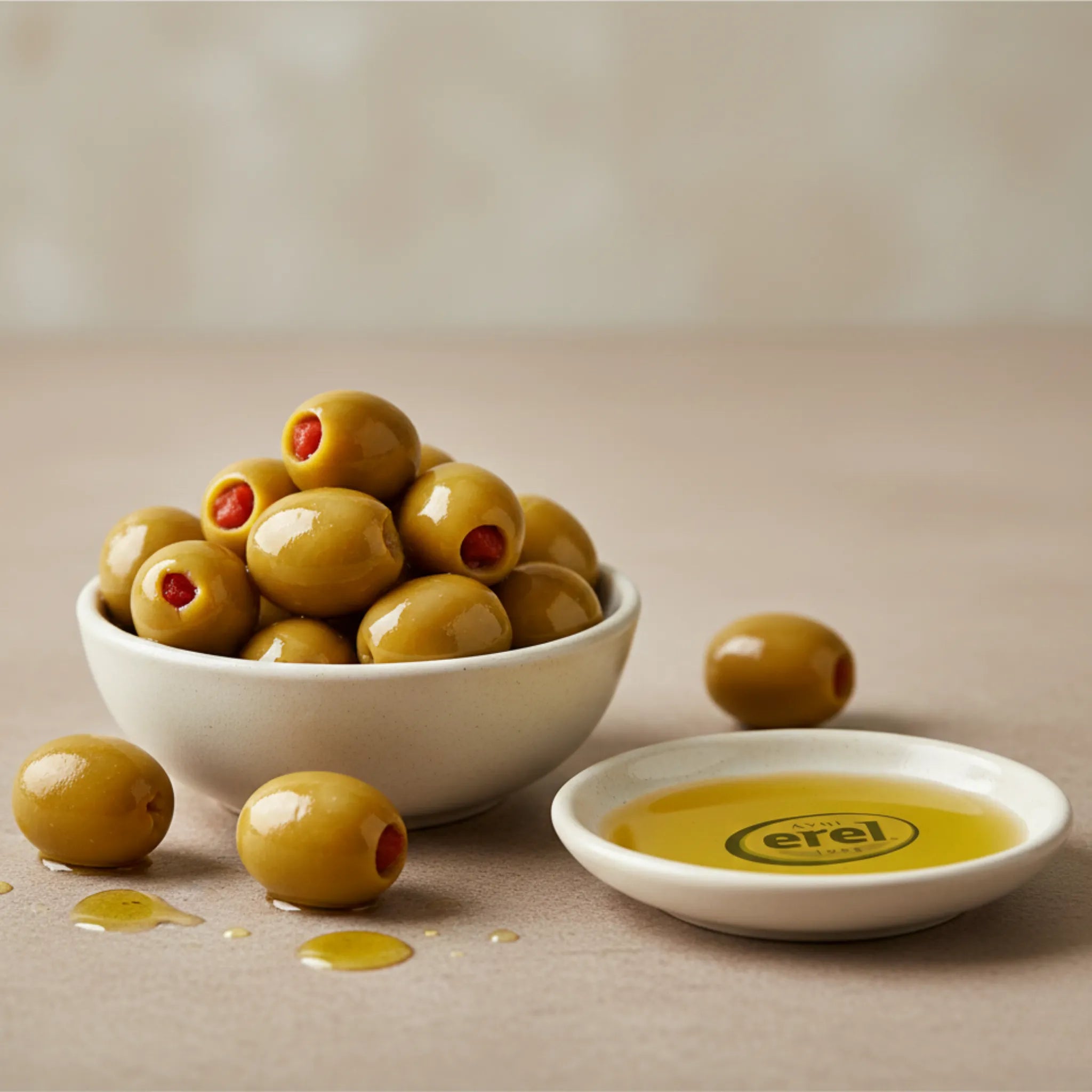 Mini Biber Dolgulu Yeşil Zeytin - Avni Erel Zeytincilik
