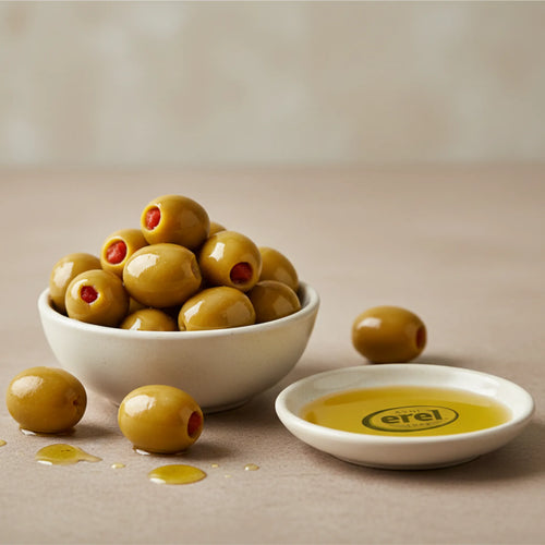 Mini Biber Dolgulu Yeşil Zeytin - Avni Erel Zeytincilik