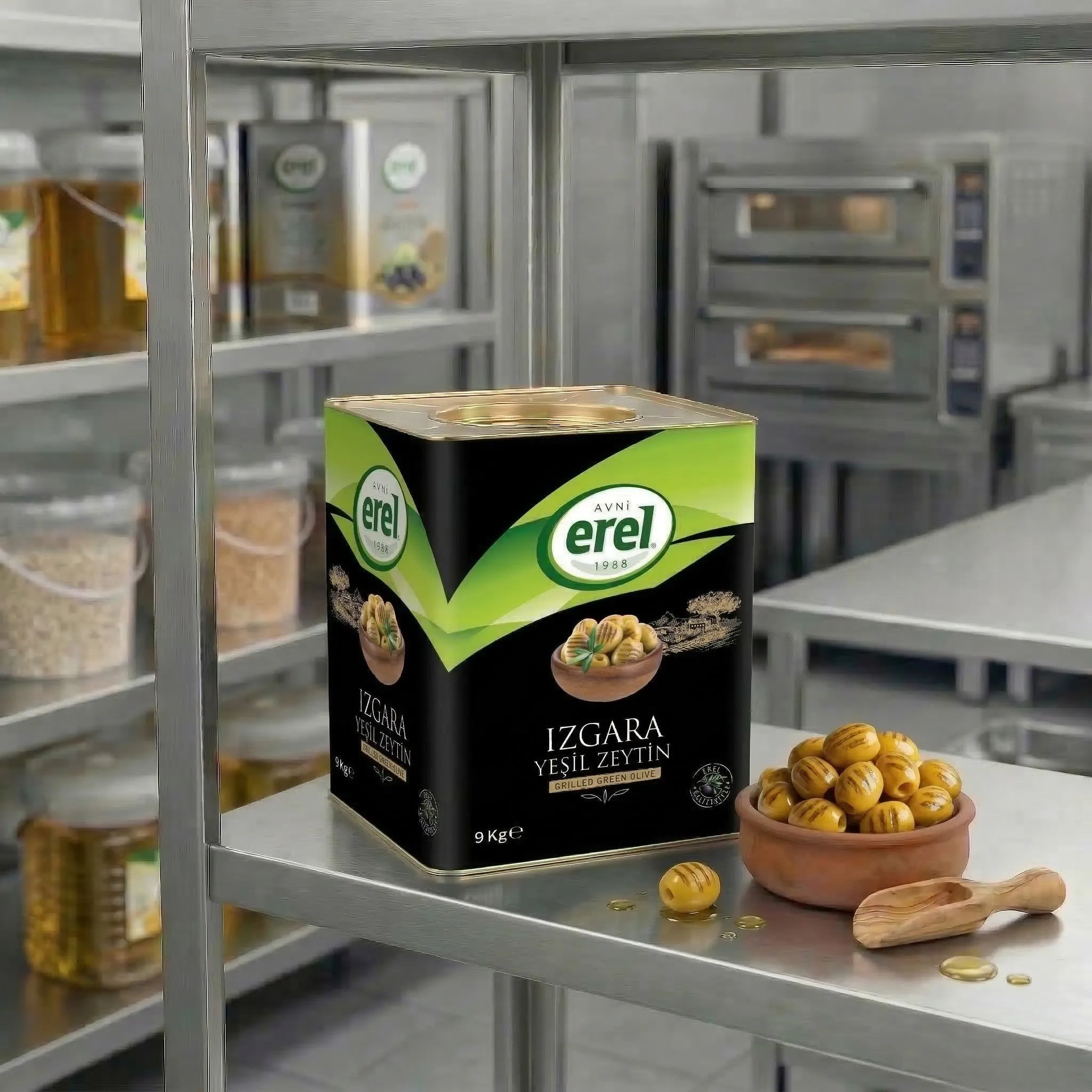 Izgara Yeşil Zeytin (9 KG Teneke) - Avni Erel Zeytincilik