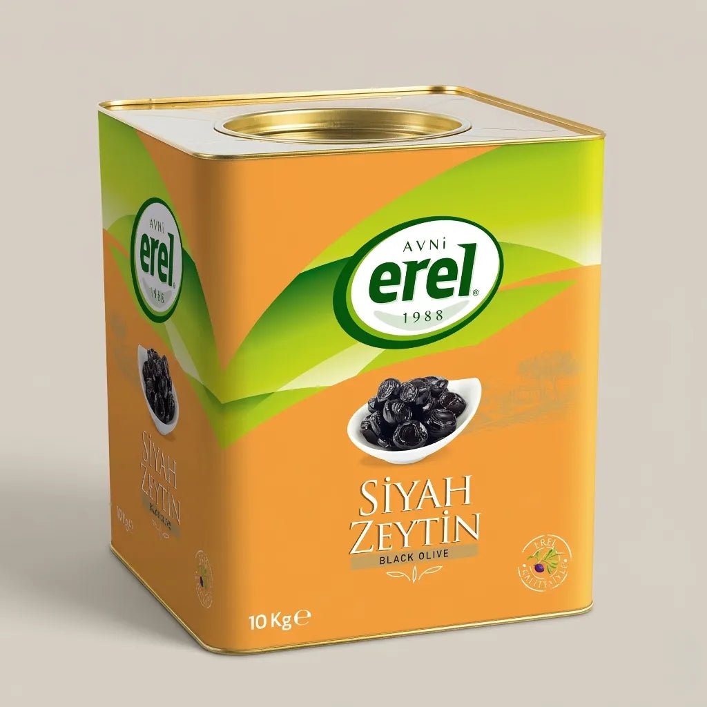 Özel Special Siyah Zeytin (10 KG Teneke) 230 - 260 KLB - Avni Erel Zeytincilik