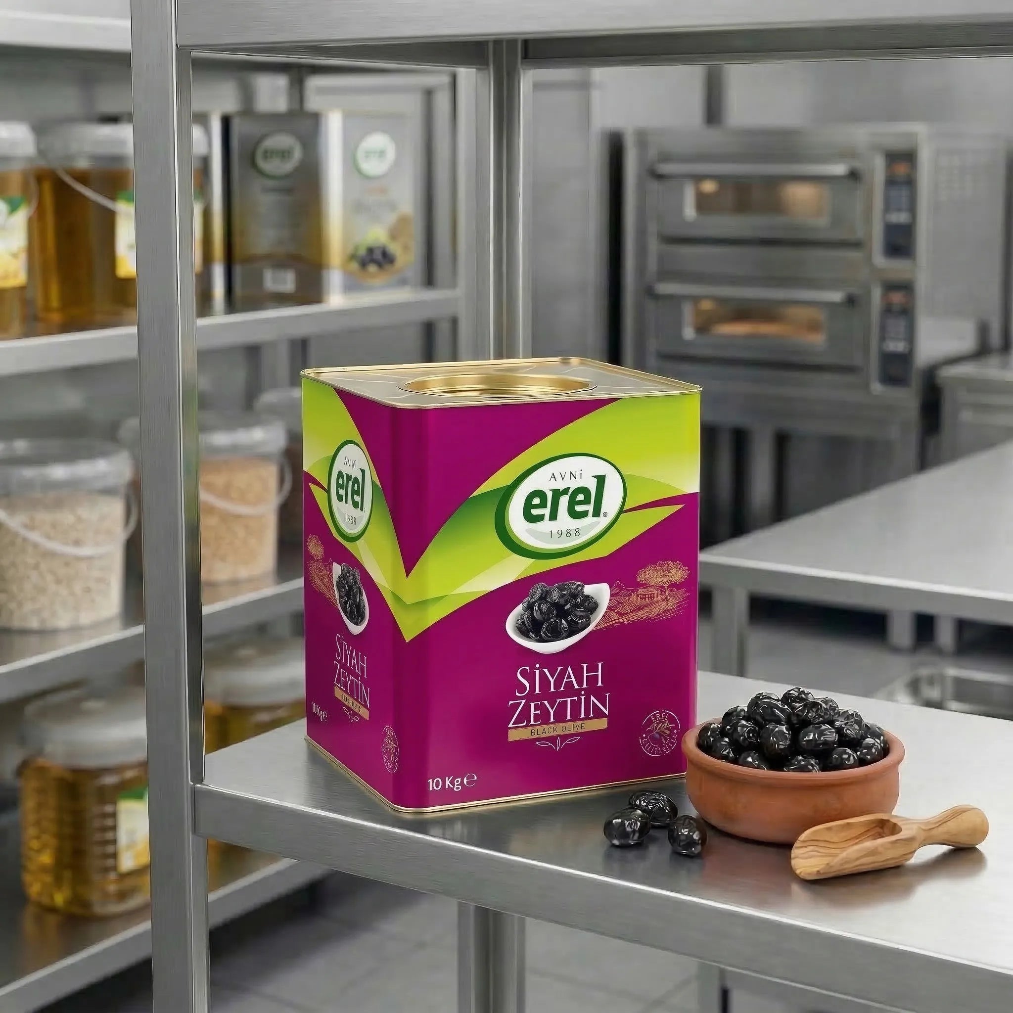 Mega Siyah Zeytin (10 KG Teneke) 290 - 320 KLB - Avni Erel Zeytincilik