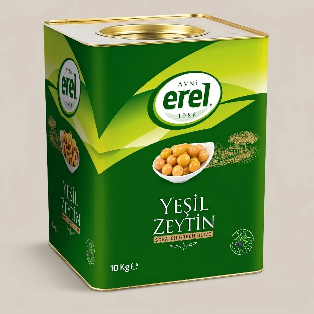 Çizik Yeşil Zeytin (10 KG Teneke) - Avni Erel Zeytincilik