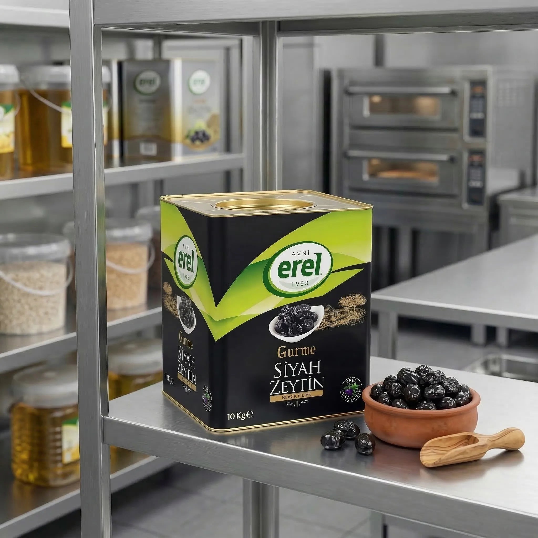 Gurme Siyah Zeytin (10 KG Teneke) 201 - 230 KLB - Avni Erel Zeytincilik