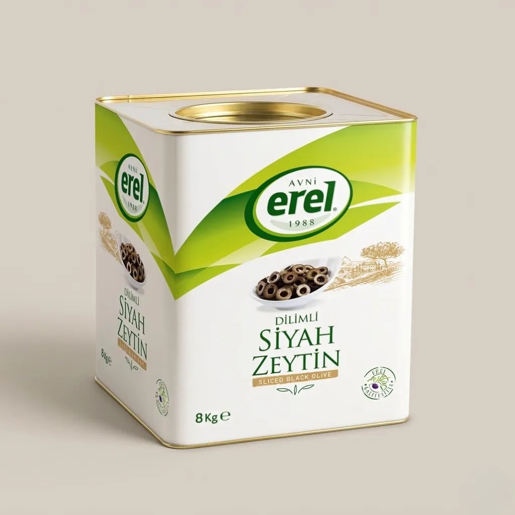 Dilimli Siyah Zeytin (8 KG Teneke) - Avni Erel Zeytincilik