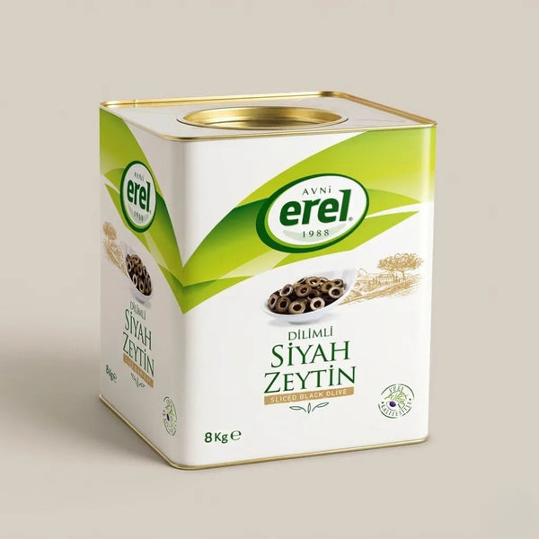 Dilimli Siyah Zeytin (8 KG Teneke) - Avni Erel Zeytincilik