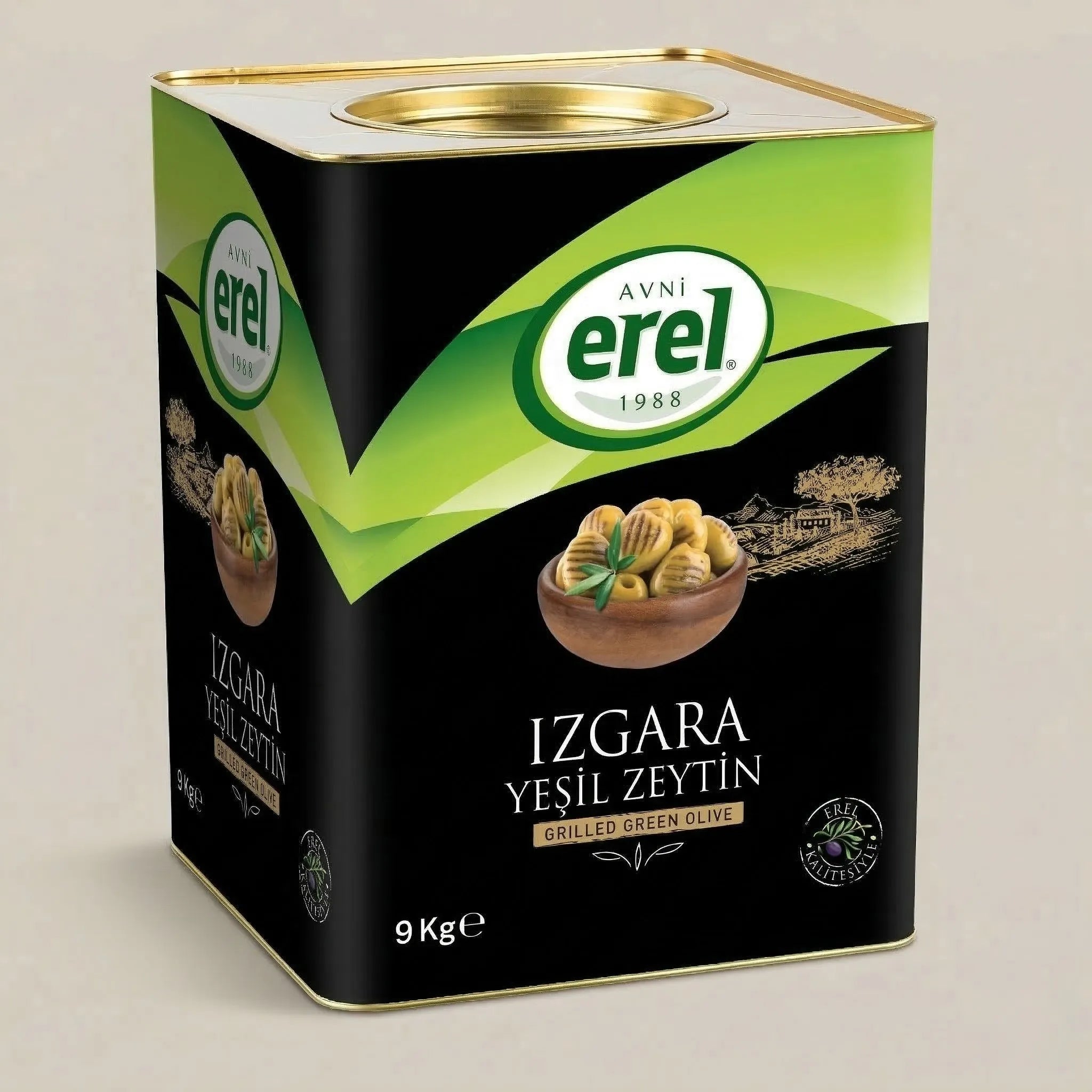 Izgara Yeşil Zeytin (9 KG Teneke) - Avni Erel Zeytincilik