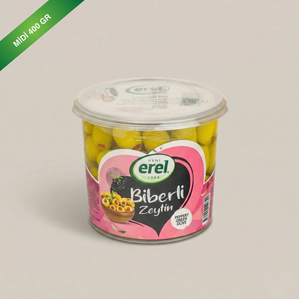 Biberli Dolgu Yeşil Zeytin - Avni Erel Zeytincilik